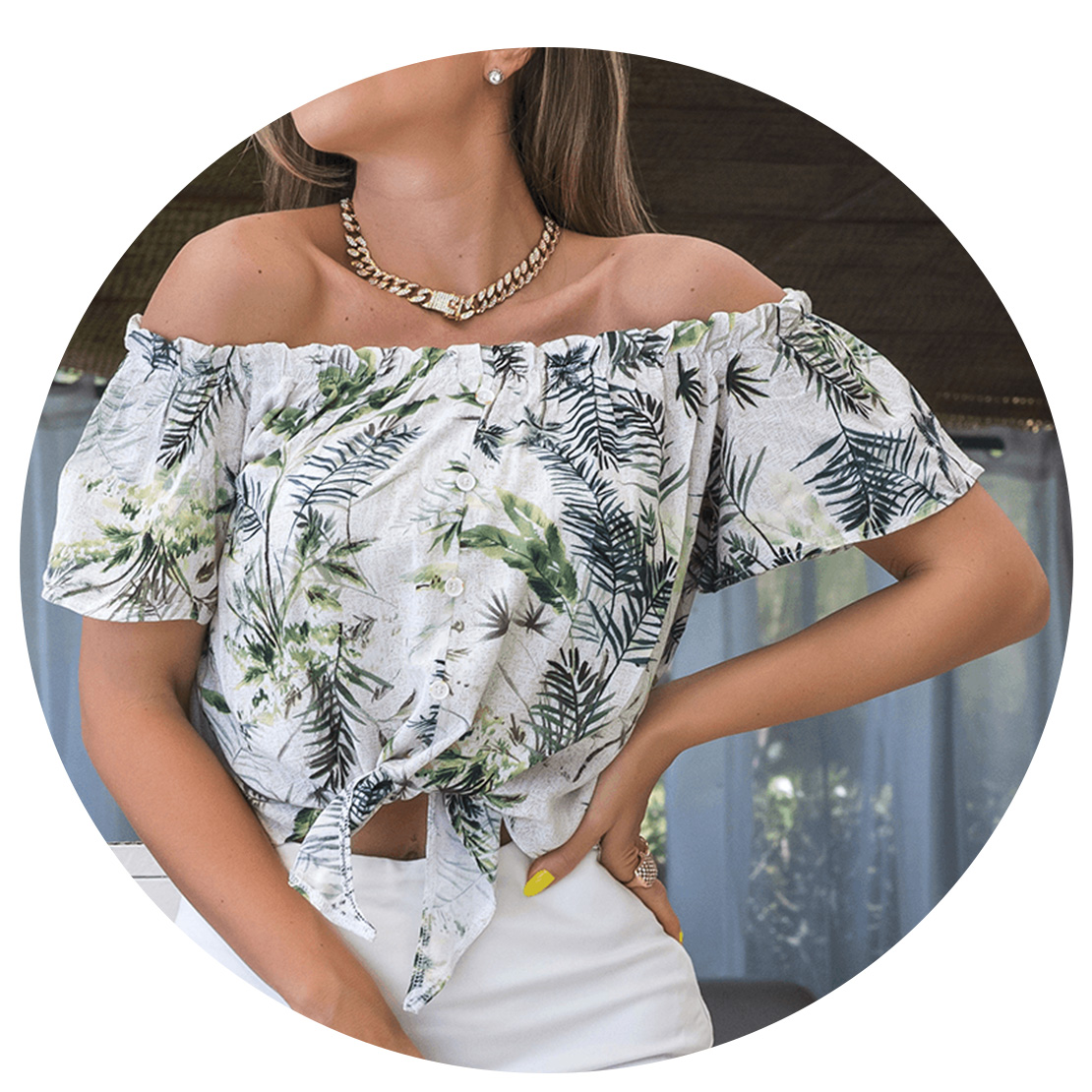 cropped floral